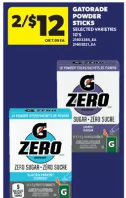 Real Canadian Superstore GATORADE POWDER STICKS, 10'S offer