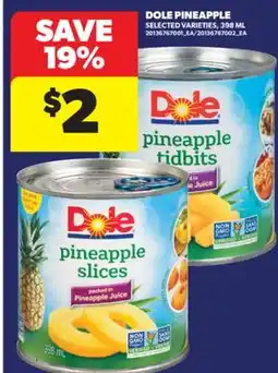 Real Canadian Superstore DOLE PINEAPPLE, 398 ML offer