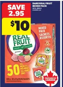 Real Canadian Superstore DARE REAL FRUIT MIXED PACK 50'S 600 G offer