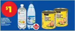 Real Canadian Superstore PC BLUE MENU OR FREE & CLEAR SPARKLING WATER, 1 L OR NO NAME MANDARIN ORANGE, 284 ML offer