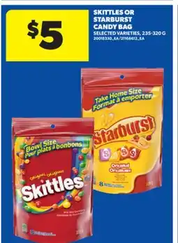 Real Canadian Superstore SKITTLES OR STARBURST CANDY BAG, 235-320 G offer