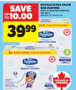 Real Canadian Superstore ROYALE ULTRA VALUE BOX DIAPERS, 108-180'S offer