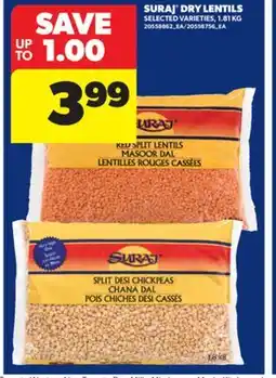 Real Canadian Superstore SURAJ DRY LENTILS, 1.81 KG offer