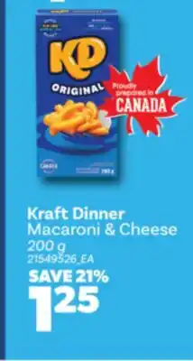 Real Canadian Superstore KRAFT DINNER MACARONI & CHEESE, 200 G offer