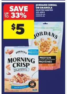 Real Canadian Superstore JORDANS CEREAL OR GRANOLA, 325 - G offer
