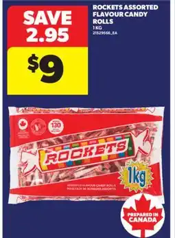 Real Canadian Superstore ROCKETS ASSORTED FLAVOUR CANDY ROLLS 1 KG offer