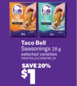 Real Canadian Superstore TACO BELL SEASONINGS, 28 G offer