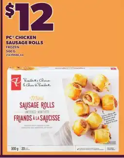 Loblaws PC CHICKEN SAUSAGE ROLLS, 500 G offer
