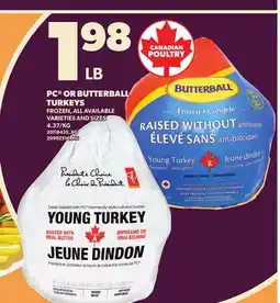 Loblaws PC OR BUTTERBALL TURKEYS offer