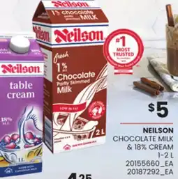 Loblaws NEILSON CHOCOLATE MILK & 18% CREAM, 1-2 L offer