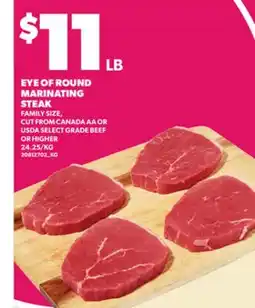 Loblaws EYE OF ROUND MARINATING STEAK offer