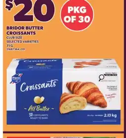 Loblaws BRIDOR BUTTER CROISSANTS, 71 G, PKG OF 30 offer