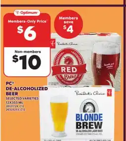 Loblaws PC DE-ALCOHOLIZED BEER, 12X355 ML offer