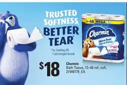 Loblaws CHARMIN BATH TISSUE, 12=48 ROLL, SOFT offer
