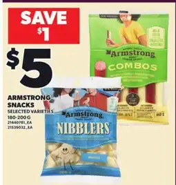Loblaws ARMSTRONG SNACKS, 180-200 G offer