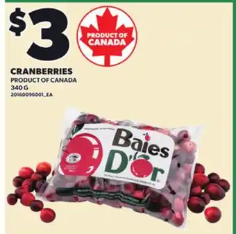 Loblaws CRANBERRIES, 340 G offer