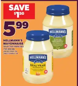 Loblaws HELLMANN'S MAYONNAISE, 710-890 ML offer