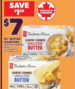 Loblaws PC BUTTER QUARTERS offer