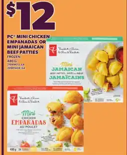 Loblaws PC MINI CHICKEN EMPANADAS OR MINI JAMAICAN BEEF PATTIES, 480 G offer