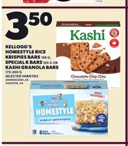 Loblaws KELLOGG'S HOMESTYLE RICE KRISPIES BARS 198 G, SPECIAL K BARS 165 G OR KASHI GRANOLA BARS 175-200 G offer