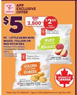 Loblaws PC LITTLE GEMS MINI MIXED, YELLOW OR MIXED, YELLOW OR RED POTATOES, 680 G offer