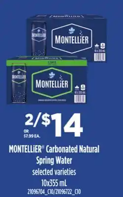 Loblaws MONTELLIER CARBONATED NATURAL SPRING WATER, 10x355 mL offer