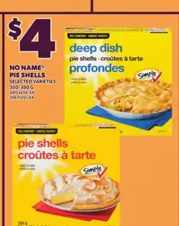 Loblaws NO NAME PIE SHELLS, 350-380 G offer