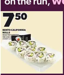 Loblaws BENTO CALIFORNIA ROLLS, 190-236 G offer