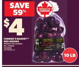 Loblaws FARMER'S MARKET RED ONIONS, 10 LB BAG offer