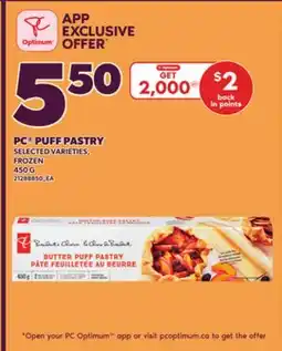 Loblaws PC PUFF PASTRY, 450 G offer