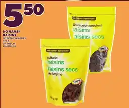 Loblaws NO NAME RAISINS offer
