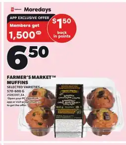 Loblaws FARMER'S MARKET MUFFINS, 570-600 G offer