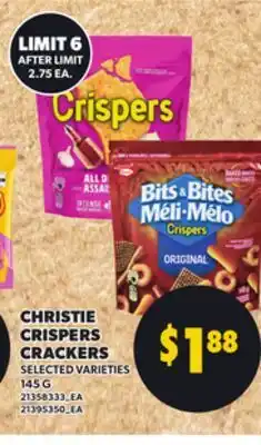 Loblaws CHRISTIE CRISPERS CRACKERS, 145 G offer