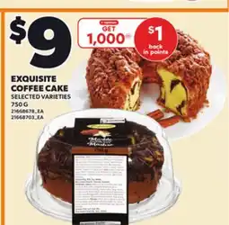 Loblaws EXQUISITE COFFEE CAKE, 750 G offer