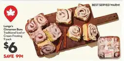 Longo's Cinnamon Buns Traditional Iced or Cream Frosting offer