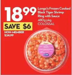 Longo's Longo's Frozen Cooked Black Tiger Shrimp Ring with Sauce offer