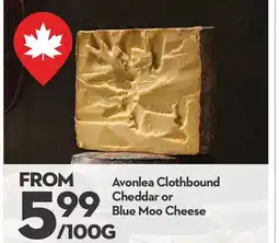 Longo's Avonlea Clothbound Cheddar or Blue Moo Cheese offer