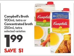 Longo's Campbell's Broth 900mL tetra or Concentrated broth 250mL tetra offer
