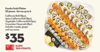 Longo's Kazoku Sushi Platter 53 pieces • Serves up to 6 offer