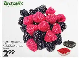 Longo's Fresh Sweet Raspberries or Blackberries offer