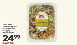 Longo's Antica Roma Seafood Antipasto or Octopus Salad offer