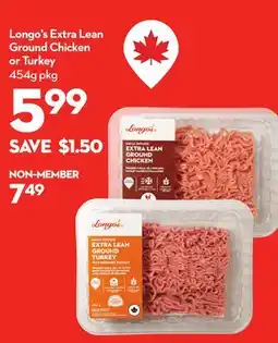 Longo's Extra Lean Ground Chicken or Turkey offer