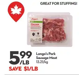Longo's Pork Sausage Meat offer