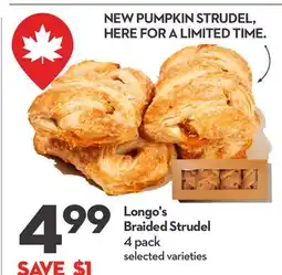 Longo's Braided Strudel 4 pack offer