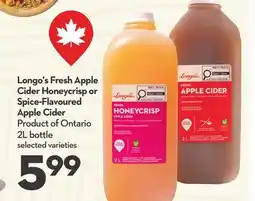 Longo's Fresh Apple Cider Honeycrisp or Spice - Flavoured Apple Cider offer