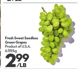 Longo's Fresh Sweet Seedless Green Grapes offer