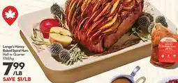 Longo's Honey Baked Spiral Ham offer
