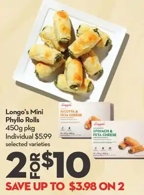 Longo's Longo's Mini Phyllo Rolls offer