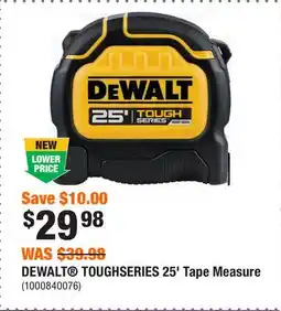 Home Depot DEWALT TOUGHSERIES 25' Tape Measure offer