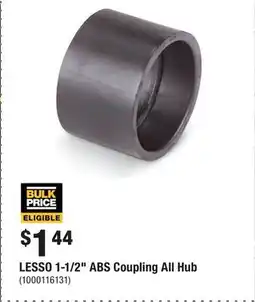 Home Depot LESSO 1-1/2 ABS Coupling All Hub offer